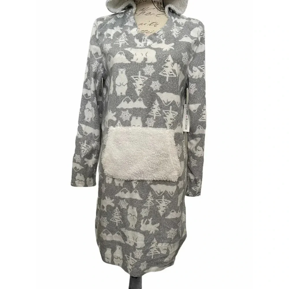 NEW Jane and‎ Bleecker Hooded Lounger Sleepwear Size Medium
